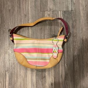 Coach Pink Stripe Purse